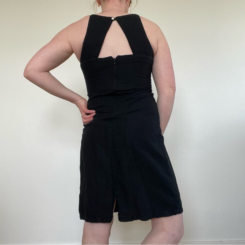Linen and cotton Classic Black Sleeveless Shift Dress